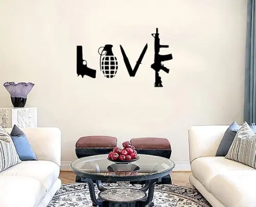 Aliexpress Weapons Handgun Knife L O V E Vinyl Wall Aliexpress Weapons Handgun Knife L O V E Vinyl Wall Decal Sticker Art From Reliable Decals Stickers Suppliers On The Panda Stick