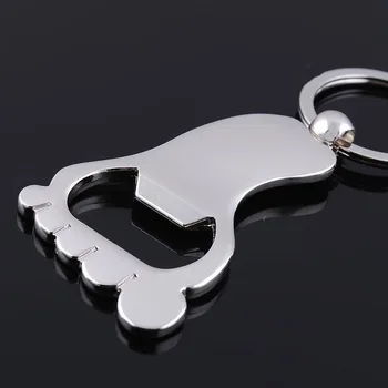

Sole Shaped Bottle Opener Keychain shaped zinc alloy Silver Color Key Ring Beer Bottle Opener Unique Creative Gift