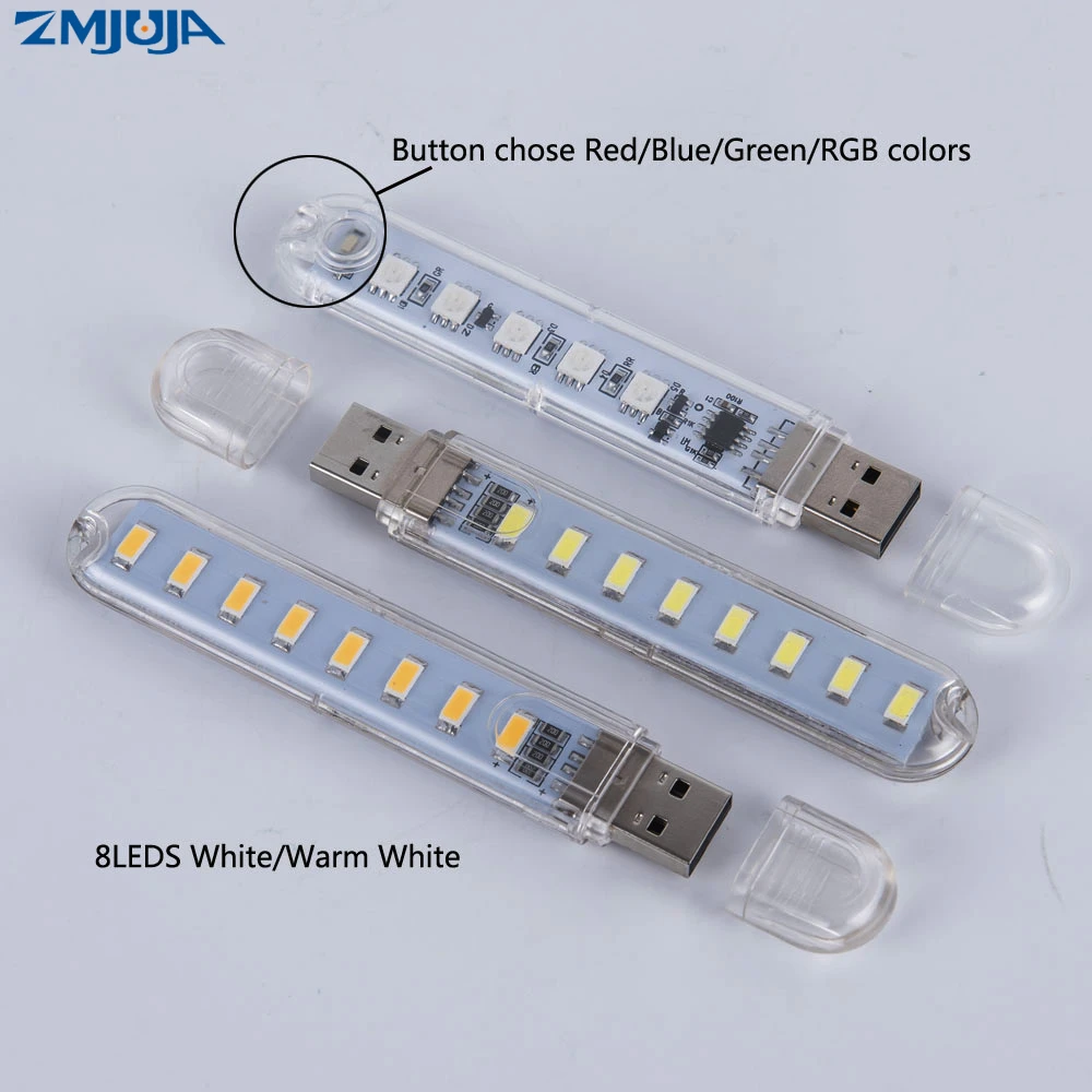 ZMJUJA USB портативный мини светодиодный Ночник светильник RGB led книжный прибор для