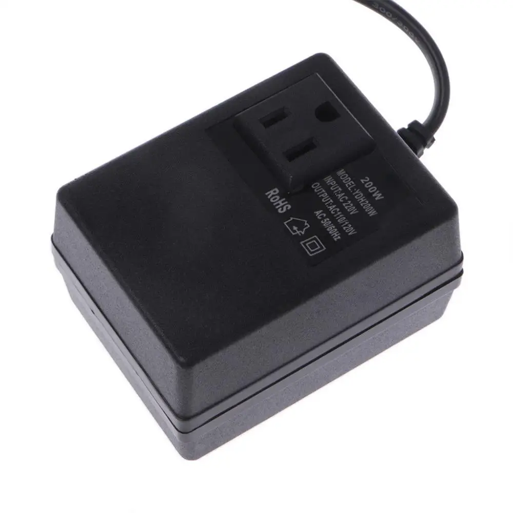 

AC Power Adapter Converter Plug Adapter 220V TO 110V Black Durable Electric Appliance Electric Current Adapter