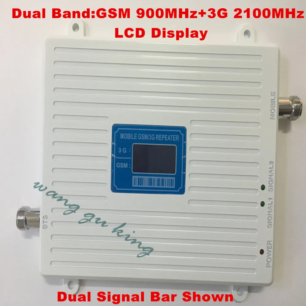 

LCD Display !!! Dual Band GSM 900Mhz W-CDMA 2100MHz 3G Mobile Phone Signal Booster 2G 3G GSM Celular Signal Repeater Amplifier