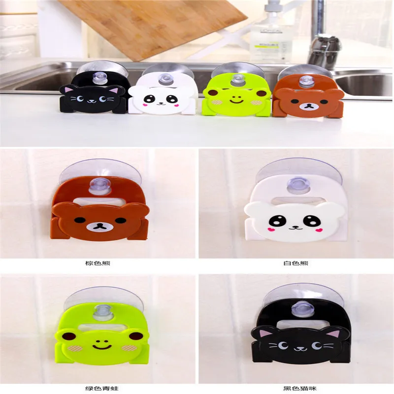 

1PCS Creative Carton Dish Cloth Kitchen Accessories Sponge Holder with Suction Cup Home Decor Dinning Storage Kitchen Supplies