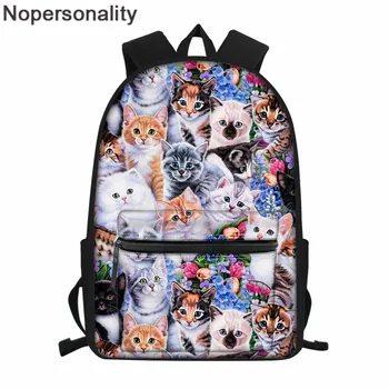 

Nopersonality Cute Cat Sphynx Printing School Bags for Teenager Girls Japanese Schoolbag Children Orthopedic Book Bag Kids