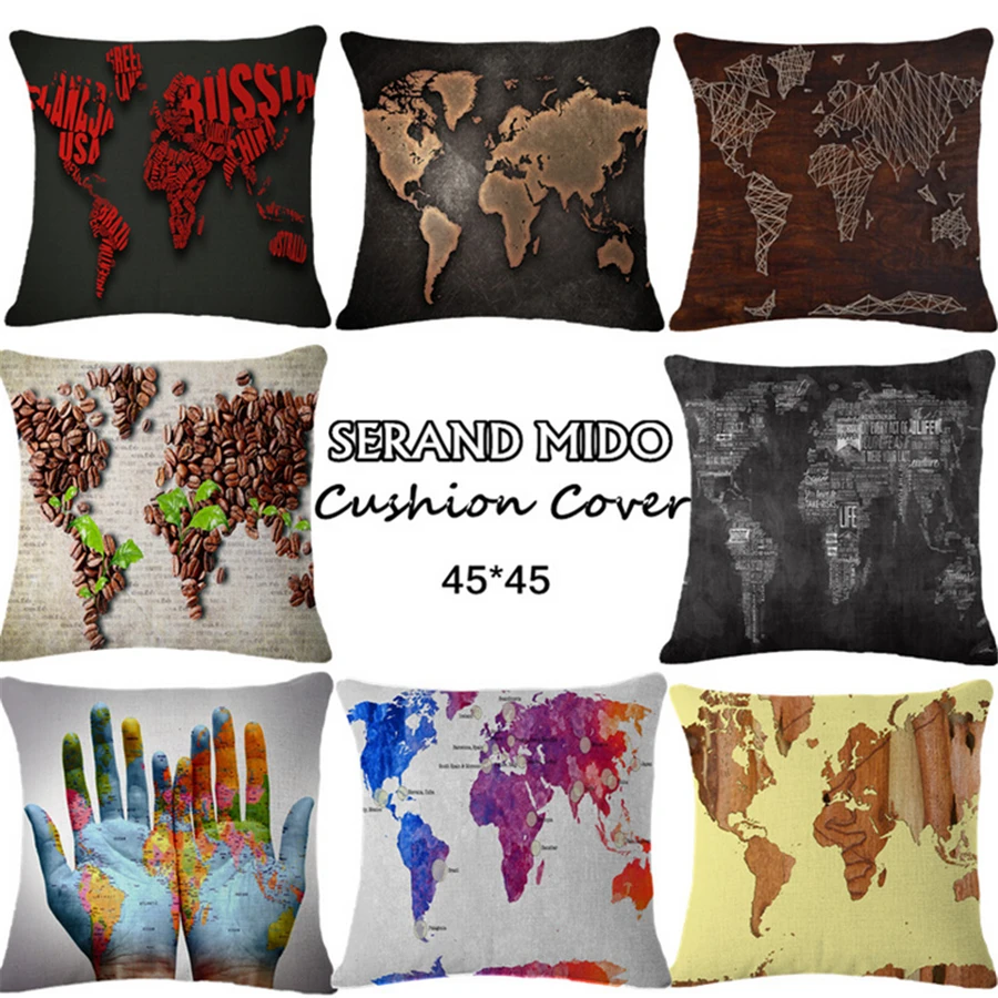 3d خريطة العالم ملونة مكتب ديكور المنزل كرسي أريكة رمي غطاء وسادة قطن كتان الهندسية الزخرفية pouf b181 3d خريطة العالم ملونة مكتب ديكور المنزل كرسي أريكة رمي غطاء وسادة قطن كتان الهندسية الزخرفية pouf b181