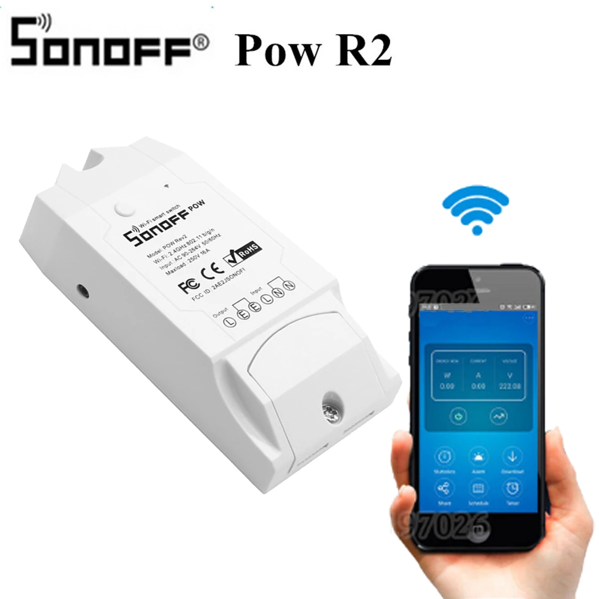 Sonoff Pow R2 15A Wifi умный переключатель монитор энергопотребление умный дом контроль мощности для использования с Google Home Мини Гнездо