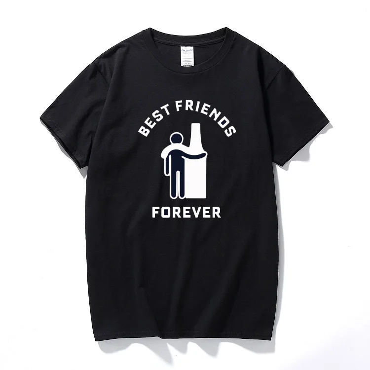 Drink wine Летняя мужская футболка s Best Friends Forever подарок хлопчатобумажная для детей