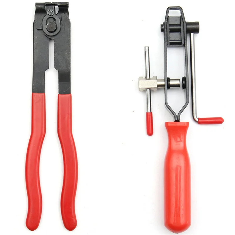 

2pcs CV Joint Boot Clamp Pliers Car Banding Install Tool Kit Set Professional Multifunction Red+Black Hand Tools Metal Ear Type