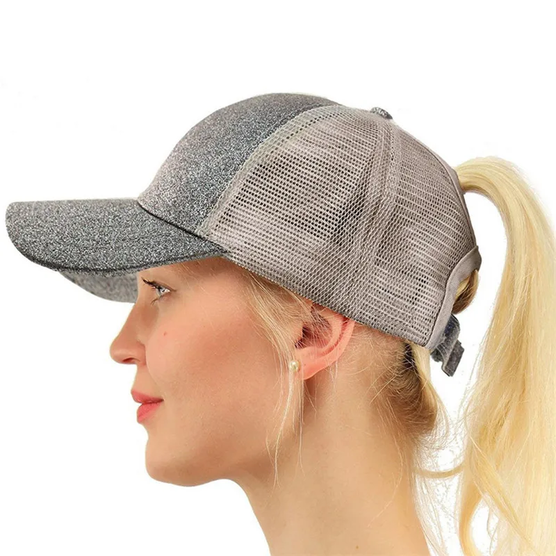 Nuevo niñas Ponytail gorras de béisbol mujeres verano malla transpirable sombrero Snapback Sunhat lentejuelas brillan sombrero gorras de beisbol Nuevo niñas Ponytail gorras de béisbol mujeres verano malla transpirable sombrero Snapback Sunhat lentejuelas brillan sombrero gorras de beisbol