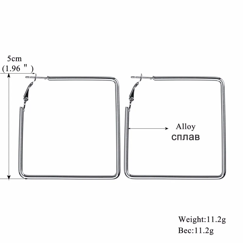 MESTILO, простые, в стиле панк, большие, золотые, серебряные, квадратные серьги-кольца для женщин, модные, Преувеличенные, геометрические, большие серьги-кольца