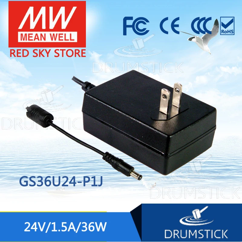 

Hot sale MEAN WELL GS36U24-P1J 24V 1.5A meanwell GS36U24 24V 36W AC-DC Industrial Adaptor