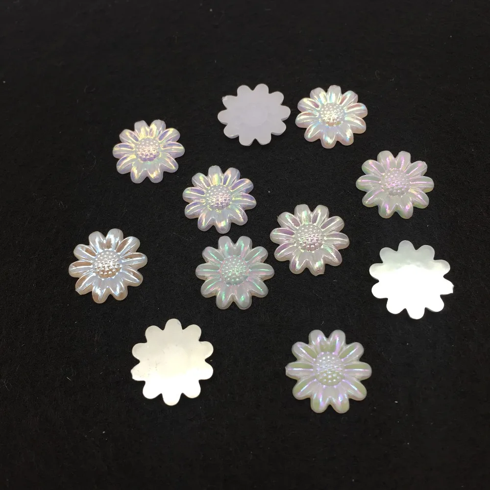 100PCS 12mm Mixed Color Rose pattern Resin Rhinestone Flat Backs Beads Scrapbook