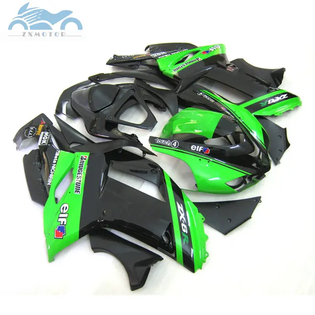 Kit de carenagem personalizado para kawasaki ninja zx 6r 2007 2008, inclui peças para reparo do corpo, na cor preta e verde, zx6r zx636 07 08 2