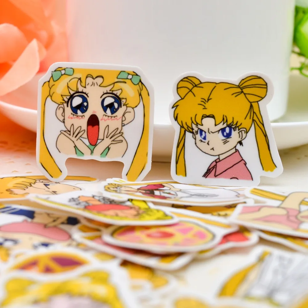 38 шт. самодельные милые японские наклейки Sailor Moon Girl Series 3 декоративные Стикеры для