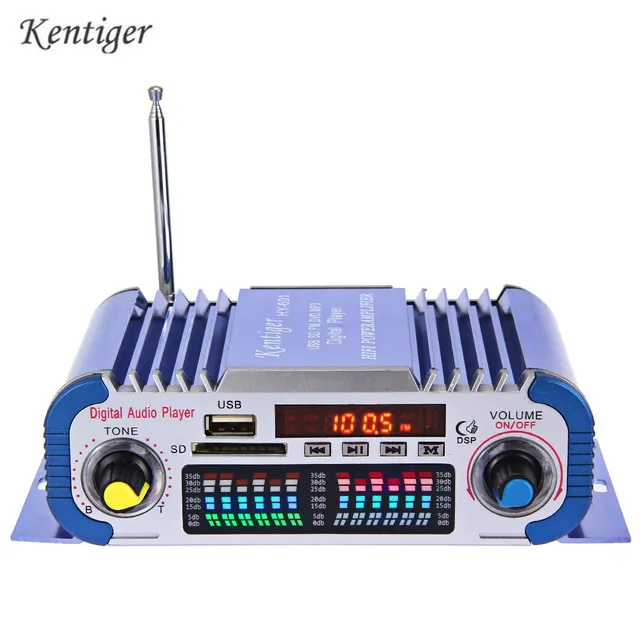 Best Price HY601 12V Digital Car Amplifier Auto Hi-Fi Stereo Power Amplifiers 2 Channel Sound Mode LED Audio Music Player Support USB MP3 