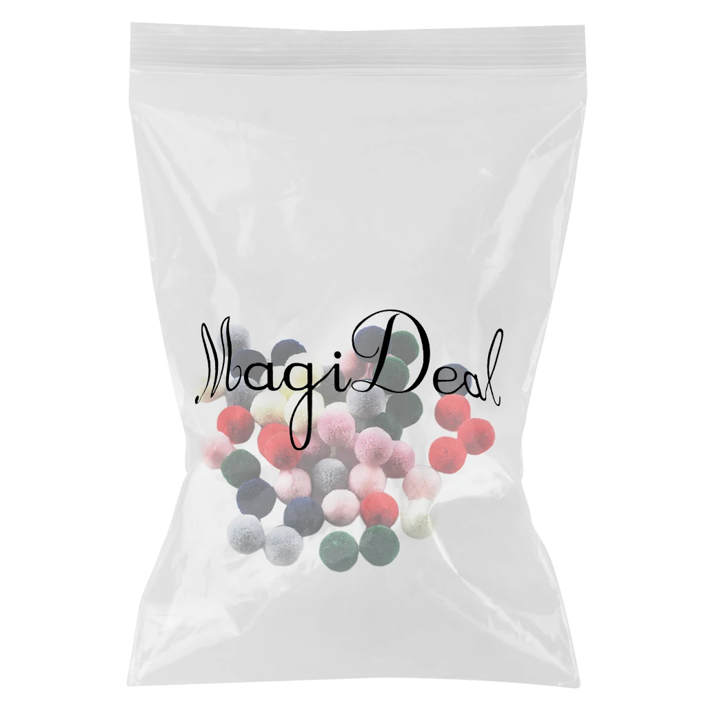 50pcs Mixed Color DIY Wool Felt Balls Pom Pom Beads Crafts Decoration 15mm