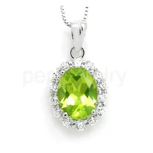 Натуральный кулон из перидота 1.35ct драгоценный камень серебро 925 пробы Настоящее Перидот для мужчин или женщин ювелирные изделия#16081708