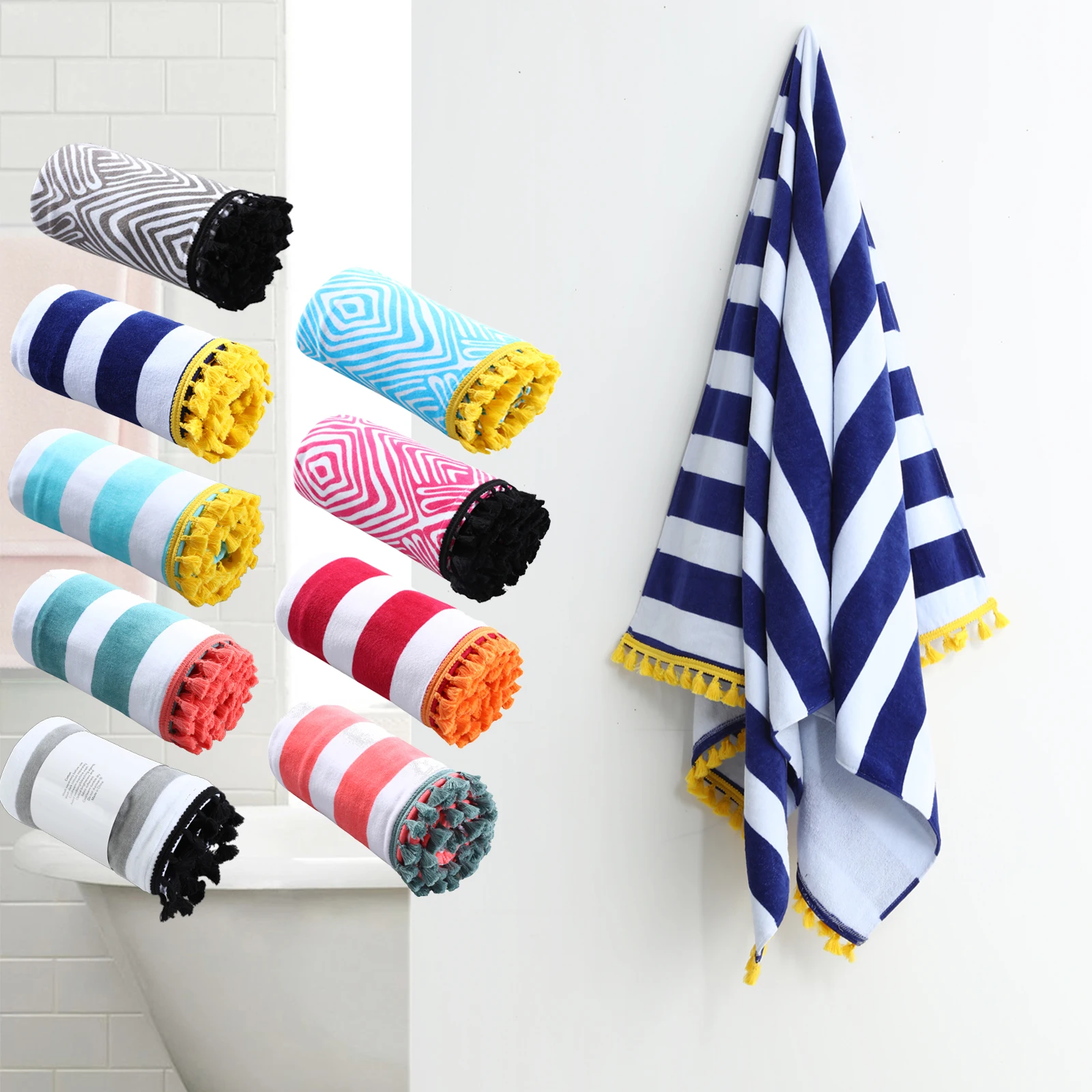 100 Cotton Beach Towel Blanket Thick Bath Towel Beach Wrap Spread