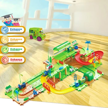

Kids Track Toys DIY Electric Train Model Assembly Racing Rail Tracks Car Toy For Children Child gift