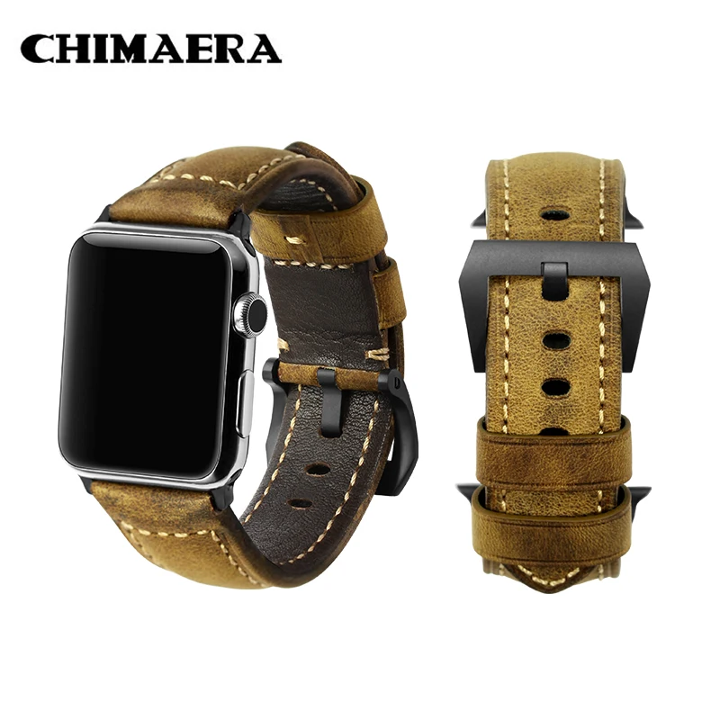 Ремешок для часов CHIMAERA винтажный кожаный спортивный браслет Iwatch серии 4 3 2 1