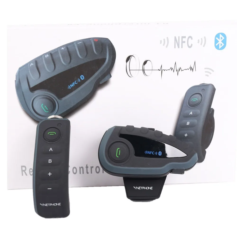 BT интерфон с пультом дистанционного управления Интерком FM NFC 5 Riders Bluetooth Мотоцикл