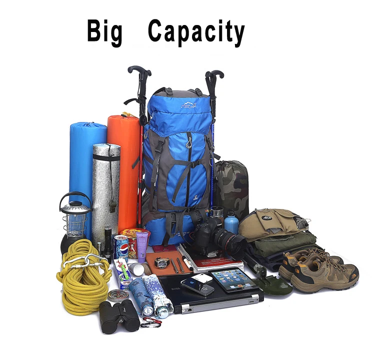 65L Large Capacity Backpack High quality Nylon Waterproof Travel bag Durable Multifunctional Rucksack For Outdoor Hiking Camping (10)