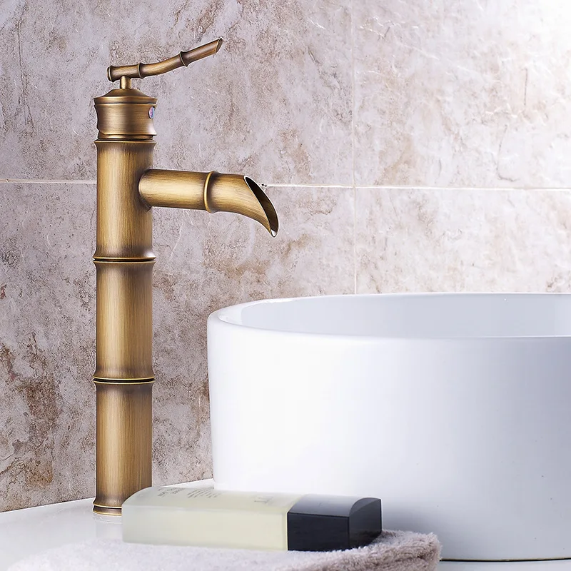 All Copper Archaize Basin bamboo Washbasin Toilet Cold Hot Double Open And Water Mixer Tap Faucet | Обустройство дома