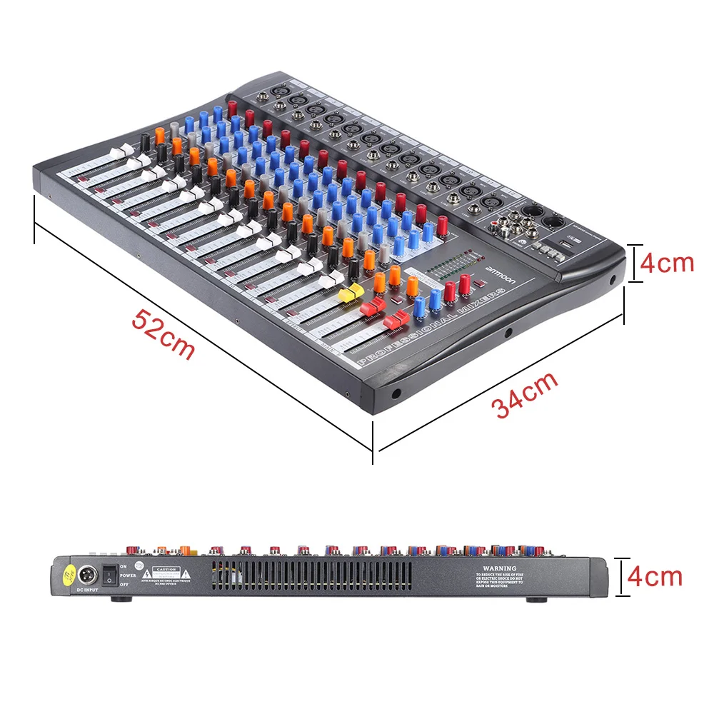 Ammoon 120S-USB 12 Каналы микшерный пульт линия для микрофона аудио микшерный пульт USB XLR Сделано в Китае Вход 3-полосный 48В Мощность адаптер