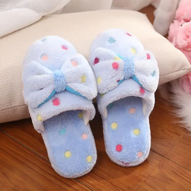 Sky blue Модные женские удобные тапочки с бантом; домашняя обувь для спальни - Цвет: Sky blue