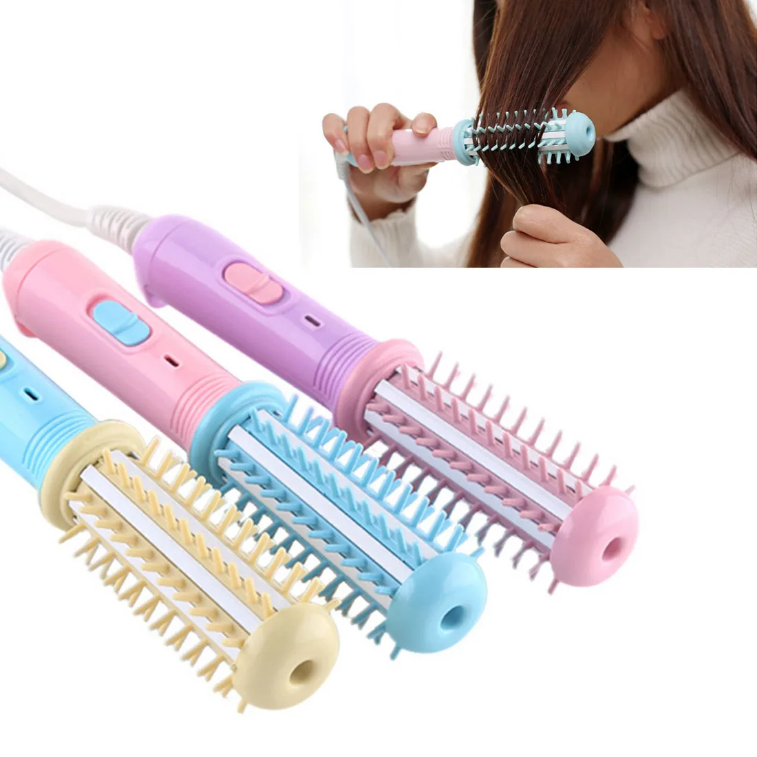 

1Pcs Mini Ceramic Curling Iron Portable Hair Straightening Curling Tool Chargable Electric Flat Irons Travel Hair StylingTools