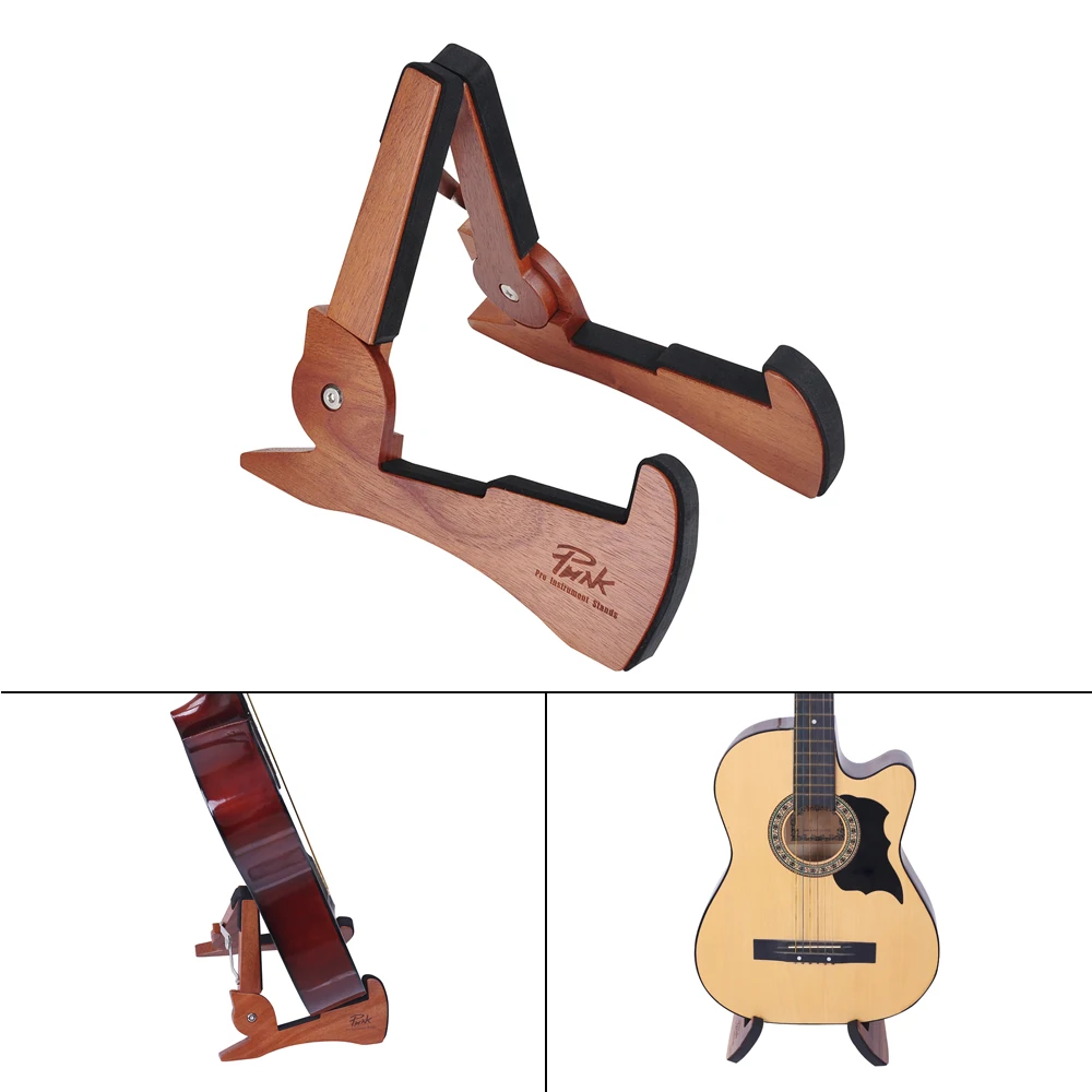 

Universal Foldable Guitar Stand Holder Mahogany Solid Wood String Instrument Bracket Cute Rabbit Shape for Electric Guitars