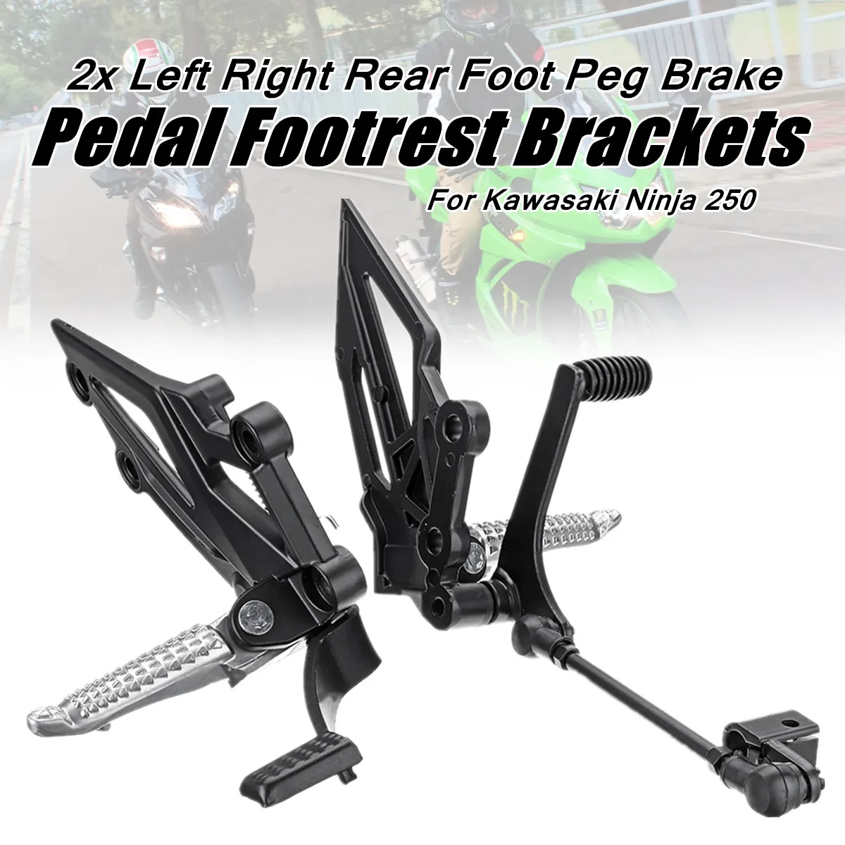 2x Left Right Rear Foot Peg Brake Pedal Footrest Bracket For Kawasaki