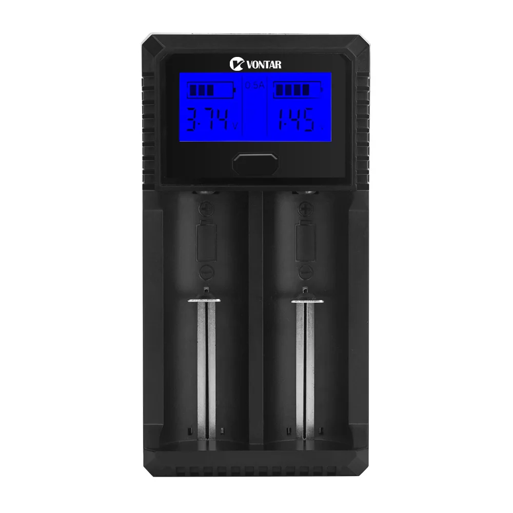 Зарядное устройство VONTAR VT2 PLUS 2 слота умное зарядное USB для lion Ni mh Cd AAA 1 в 3 7