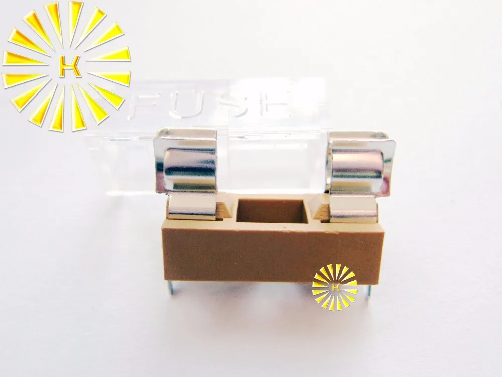 5x20 Fuse Clip 5*20mm Yellow Fuse Holder with Clear Cover x 500PCS
