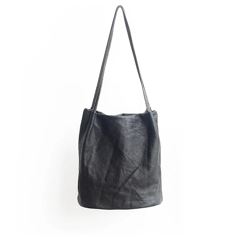 

New Leather ShoulderBbag Fashion Trend Bucket Bag Wild Simple Leather Diagonal Package