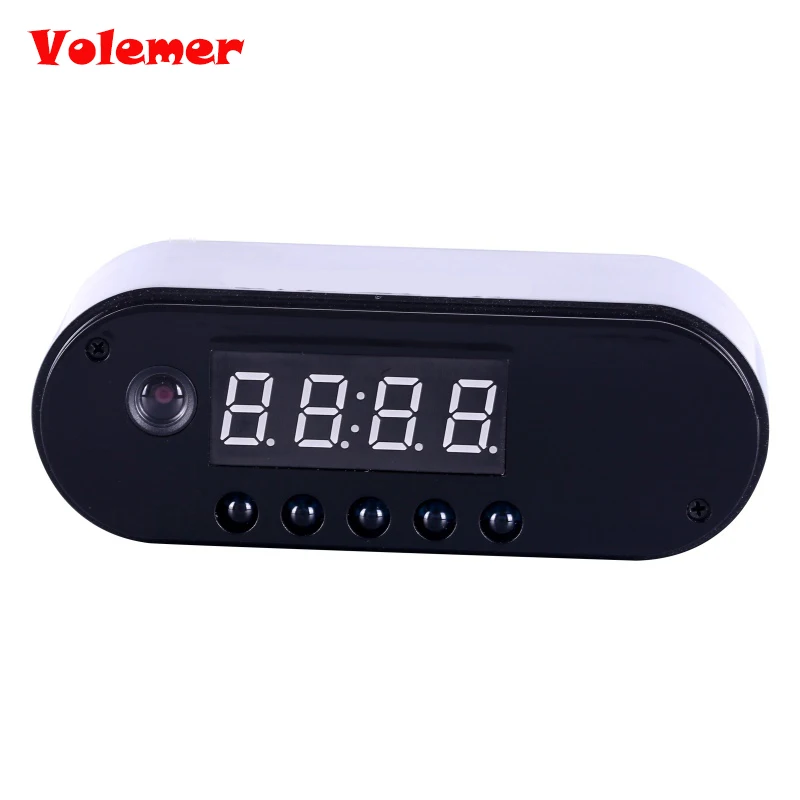 

Volemer 1080P H.264 Table Clock Camera Alarm Set Mini Camera IR Night Vision Wifi IP Clock Camera Mini DV DVR Camcorder Wifi Cam