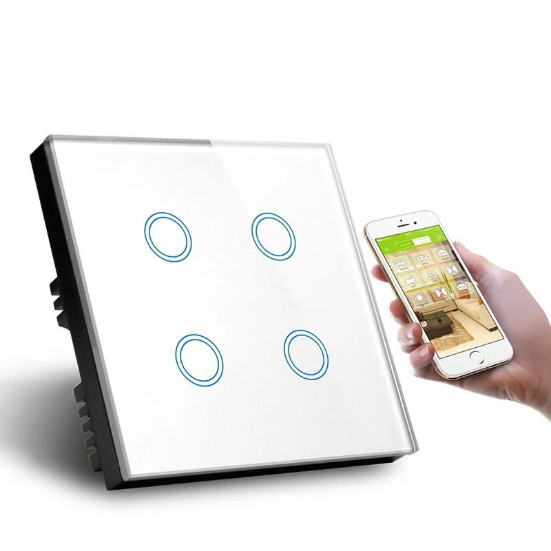 ASEER, стандарт Великобритании 4 банды Wifi настенный выключатель беспроводной дистанционный светильник переключатель, приложение управление Умный переключатель с Alexa Google Assistant