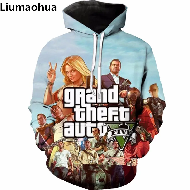 Liu Maohua Новые Классические Grand Theft Auto v образным вырезом толстовка Для женщин