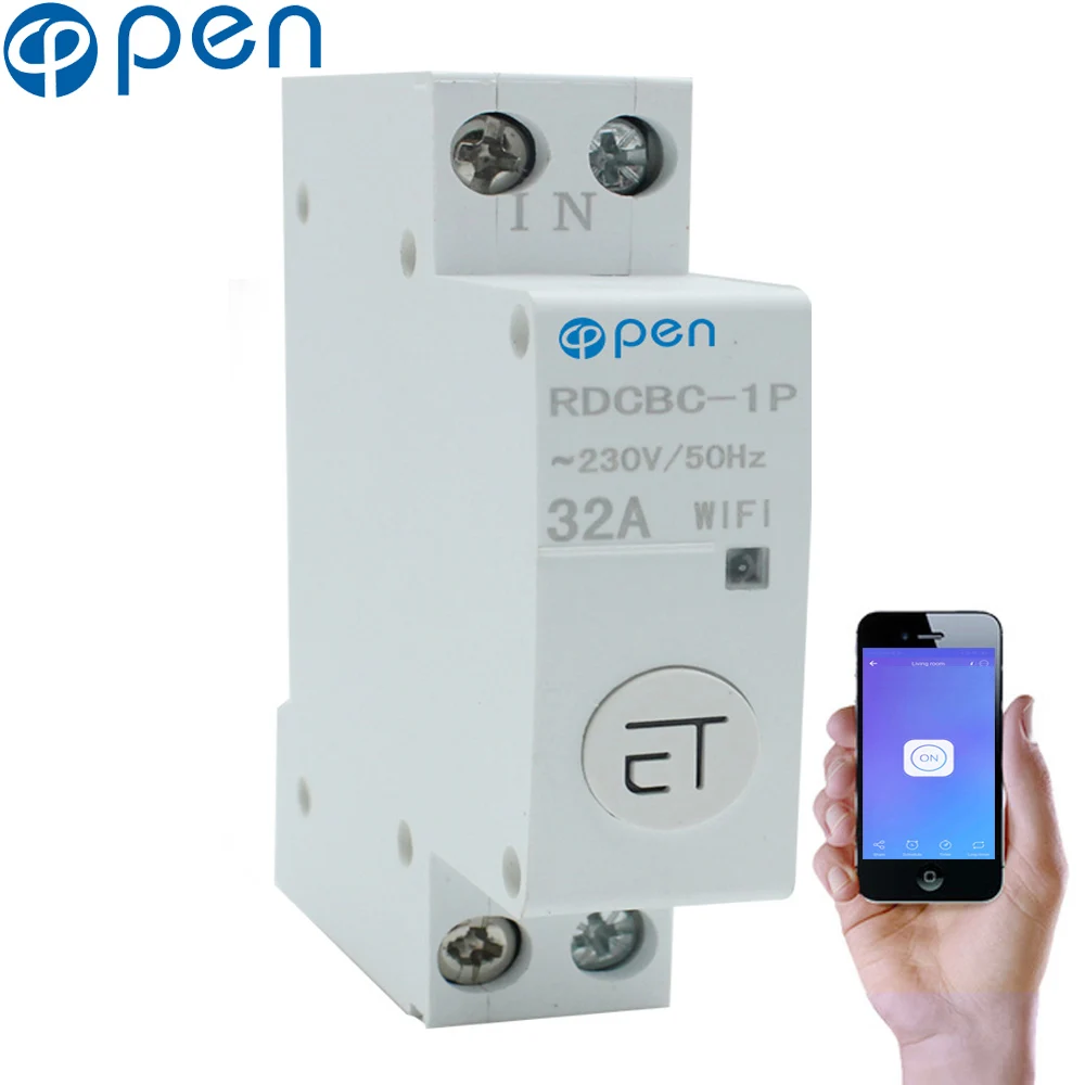 

OPEN 18mm Din Rail WIFI Circuit Breaker relay type Smart Switch Remote control by eWeLink APP for Smart home
