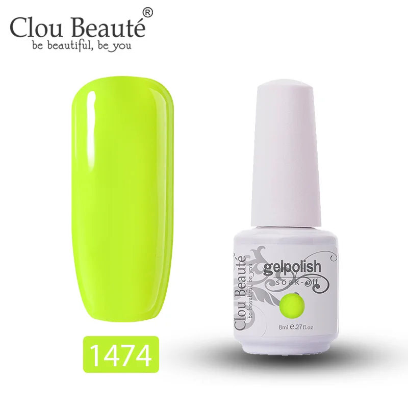 Clou Beaute Гель-лак Soak Off Hybrid UV Полупостоянный Гель-лак Esmalte Гель-лак 8 мл Подарочный набор Гель-лак для нейл-арта праймер - Цвет: 1474