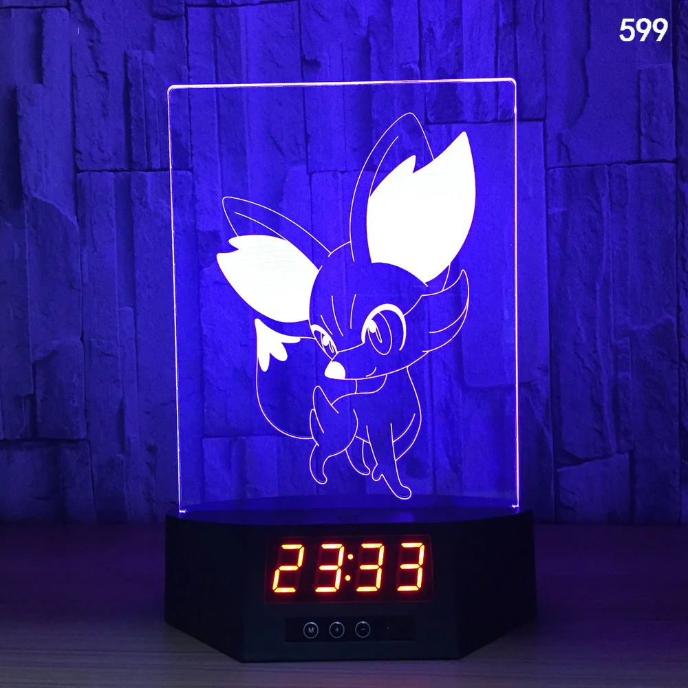 Покебол PIKACHU 3D Иллюзия календарь лампа-часы 7 цветов Изменение Pokemon Go фигурку визуальная Иллюзия светодиодный Ночные огни