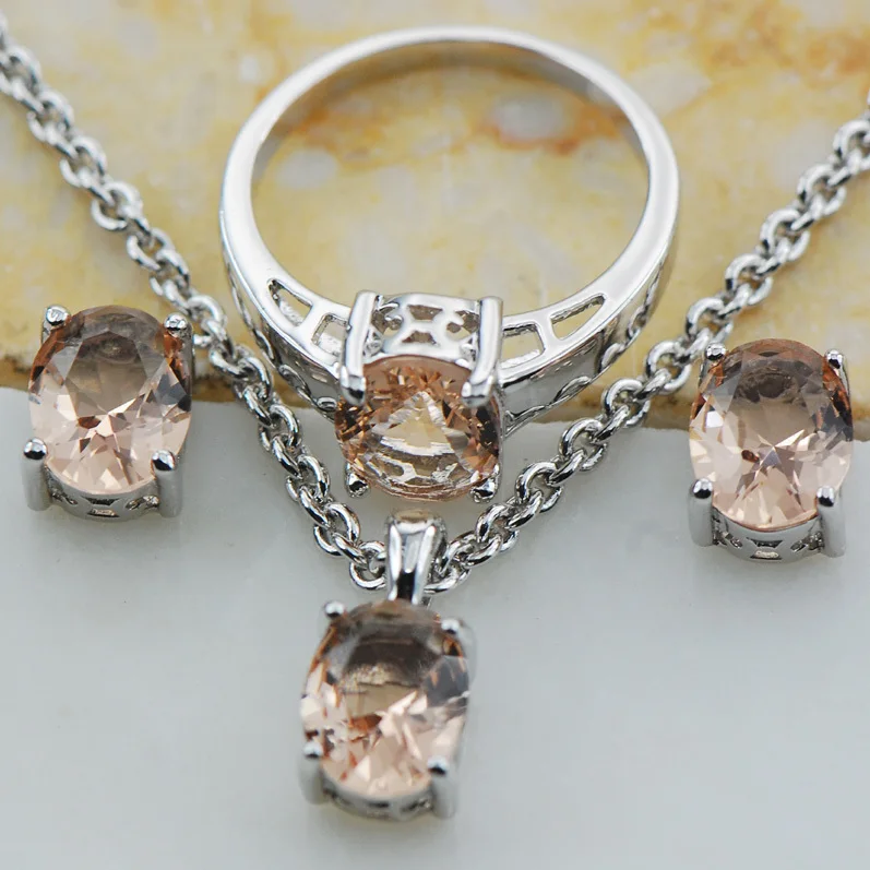 Morganite кольцо из стерлингового серебра 925 пробы для свадебной вечеринки