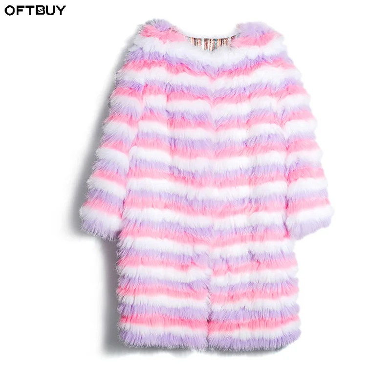 OFTBUY 2018 натуральный мех пальто зимняя куртка Для женщин с натуральным лисьим