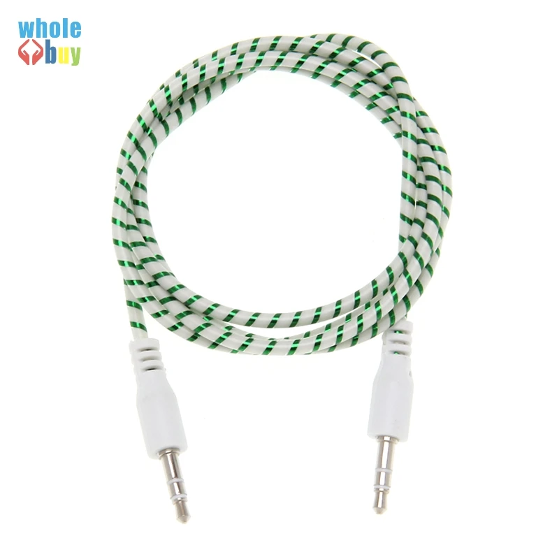 300pcs lot 3 5mm Audio Cable Plastic Ring 3 5 Jack To Jack Aux Cord 1m Headphone Speaker AUX Cable for Iphone 5 6 Car MP3 Cheap