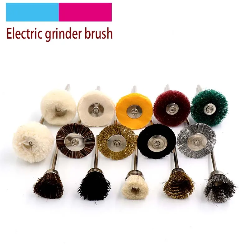 

10pcs 2.35/3mm Shank Mini Polishing Brush For Drill Rotary Grinding Buffing Wheel Grinder Brush For Rotary Tool Accessories