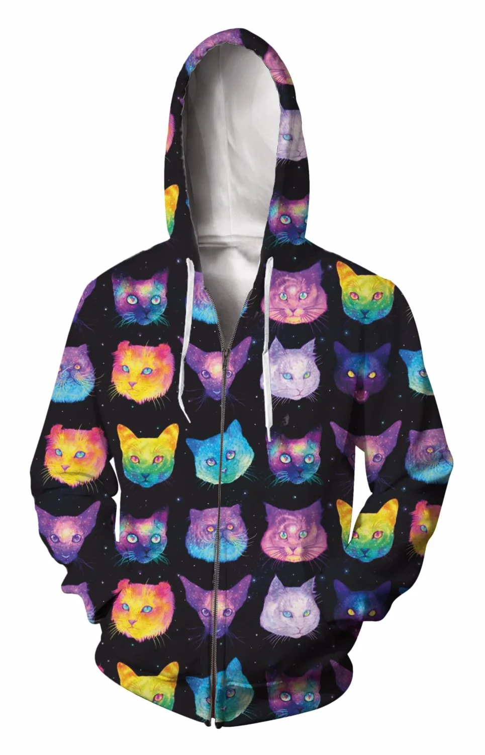 Buy Zip Up Hoodie 3d Print Soft All cats Clothing