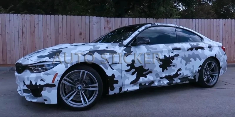 black white big snow camo vinyl car sticker 11