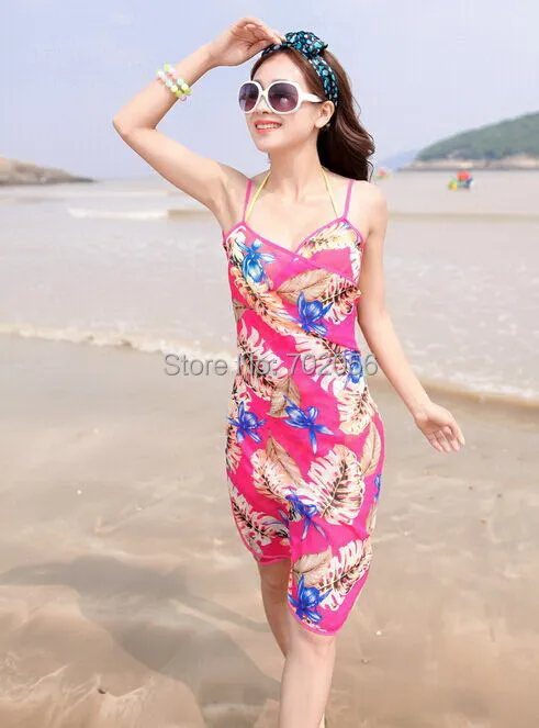 Trendy leaf beach dress Swimwear clothes Bikini Veil shawl Wrap Sarong ...