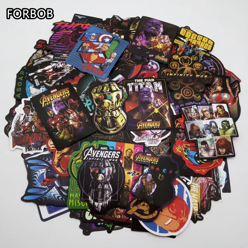 108 шт 2020 Новый Marvel Superhroes Thanos перчатка бесконечности Gauntlet наклейки бомба