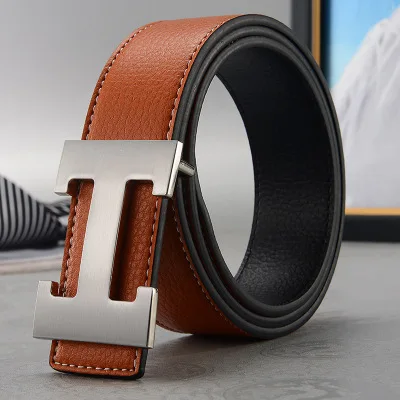 

2019 Designer High Quality Trending Luxury Brand Genuine Leather Belts H Smooth Buckle Waist Belt for Jeans Casual