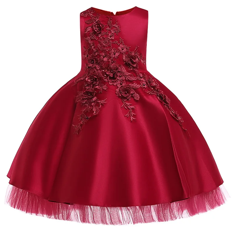 Лидер продаж; кружевное модное рождественское платье для маленьких девочек; детское платье принцессы с цветочным рисунком; платье подружки невесты для свадьбы; праздничные платья для выпускного вечера для девочек